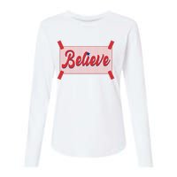 Believe Baseball Fan Philadelphia Baseball Womens Cotton Relaxed Long Sleeve T-Shirt