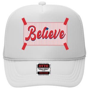 Believe Baseball Fan Philadelphia Baseball High Crown Mesh Back Trucker Hat