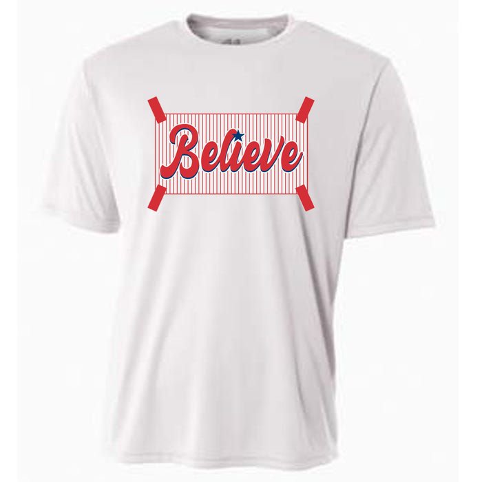 Believe Baseball Fan Philadelphia Baseball Cooling Performance Crew T-Shirt