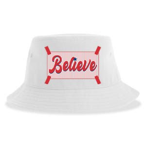 Believe Baseball Fan Philadelphia Baseball Sustainable Bucket Hat