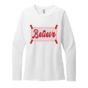 Believe Baseball Fan Philadelphia Baseball Womens CVC Long Sleeve Shirt