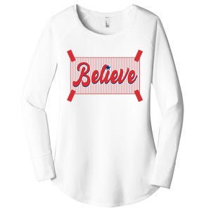 Believe Baseball Fan Philadelphia Baseball Women's Perfect Tri Tunic Long Sleeve Shirt