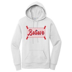 Believe Baseball Fan Philadelphia Baseball Women's Pullover Hoodie