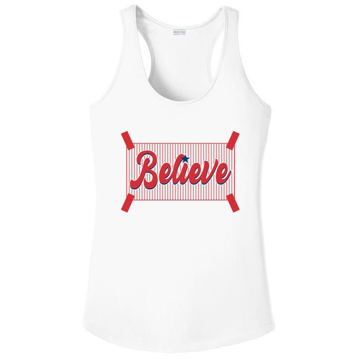 Believe Baseball Fan Philadelphia Baseball Ladies PosiCharge Competitor Racerback Tank