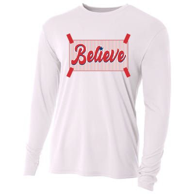 Believe Baseball Fan Philadelphia Baseball Cooling Performance Long Sleeve Crew