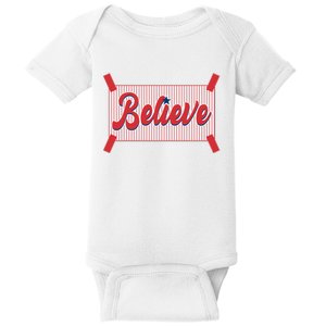 Believe Baseball Fan Philadelphia Baseball Baby Bodysuit