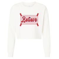 Believe Baseball Fan Philadelphia Baseball Cropped Pullover Crew