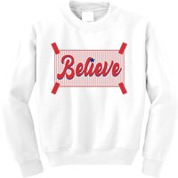 Believe Baseball Fan Philadelphia Baseball Kids Sweatshirt