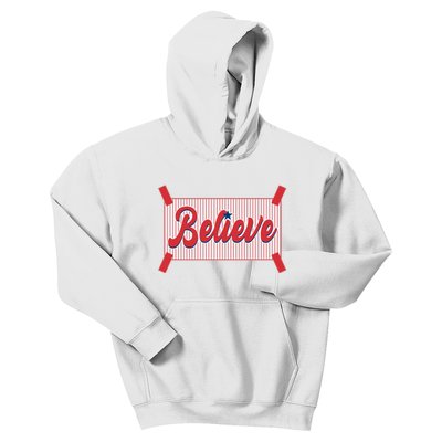 Believe Baseball Fan Philadelphia Baseball Kids Hoodie