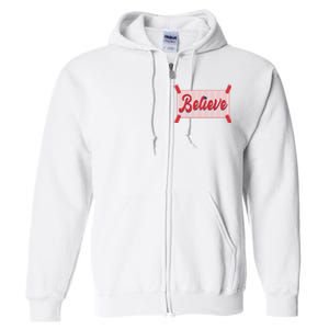 Believe Baseball Fan Philadelphia Baseball Full Zip Hoodie