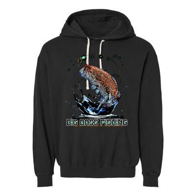 Big Bass Fishing Garment-Dyed Fleece Hoodie
