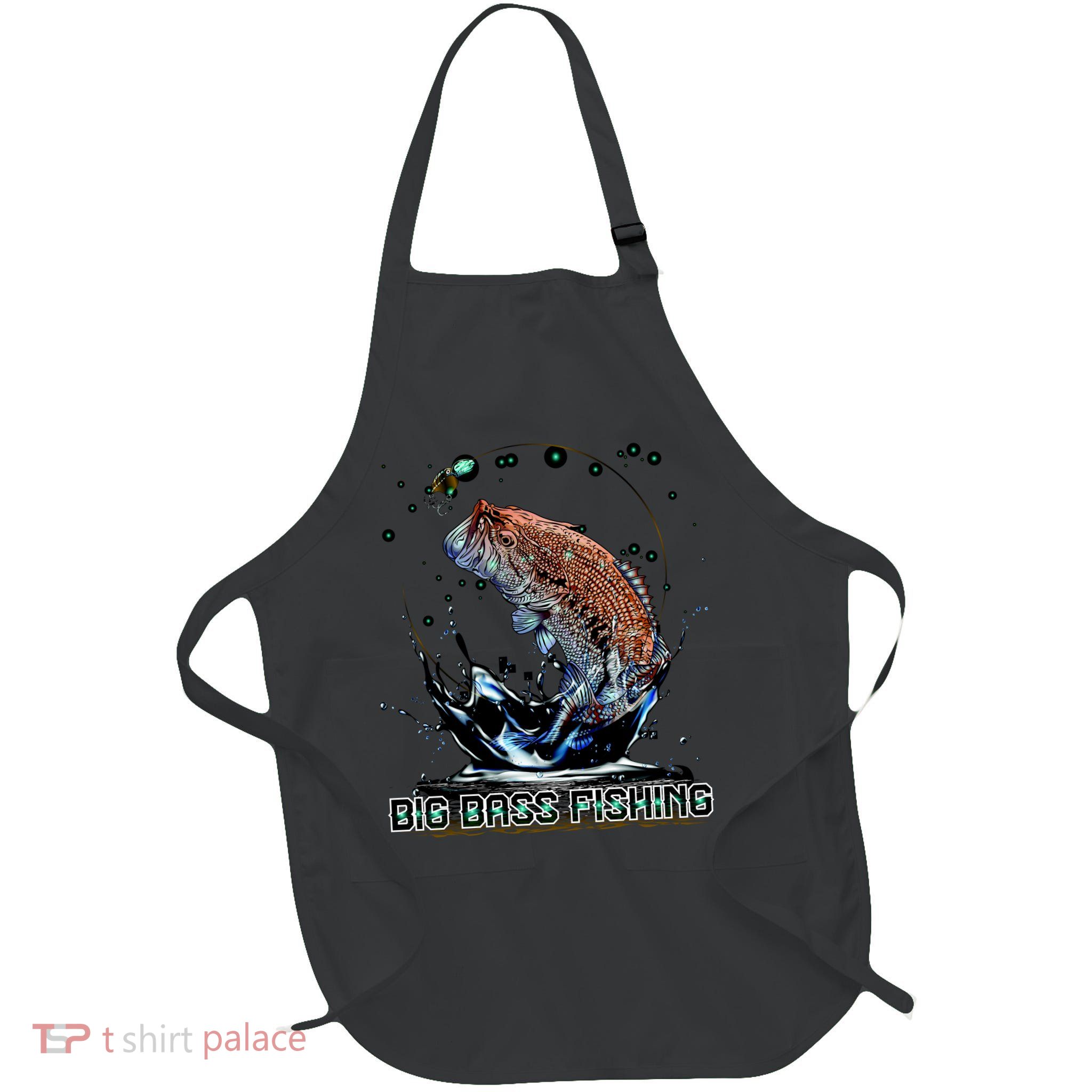 Big Bass Fishing Full-Length Apron With Pockets