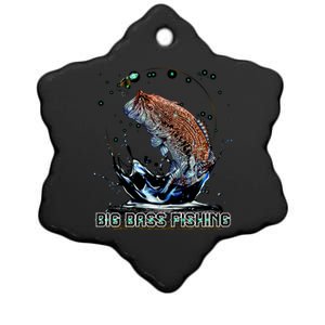 Big Bass Fishing Ceramic Star Ornament