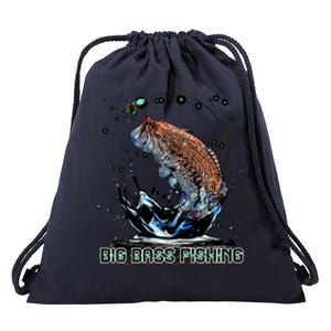 Big Bass Fishing Drawstring Bag