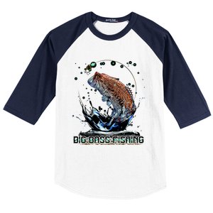 Big Bass Fishing Baseball Sleeve Shirt