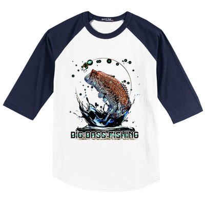 Big Bass Fishing Baseball Sleeve Shirt