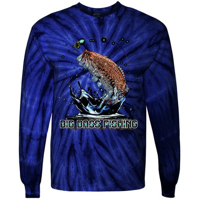 Big Bass Fishing Tie-Dye Long Sleeve Shirt