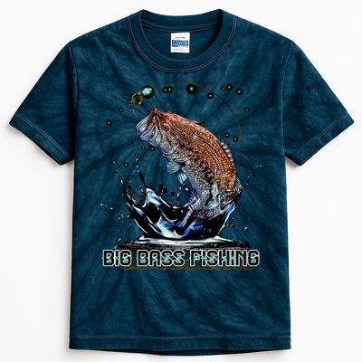 Big Bass Fishing Kids Tie-Dye T-Shirt