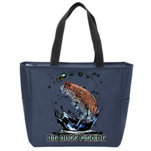 Big Bass Fishing Zip Tote Bag