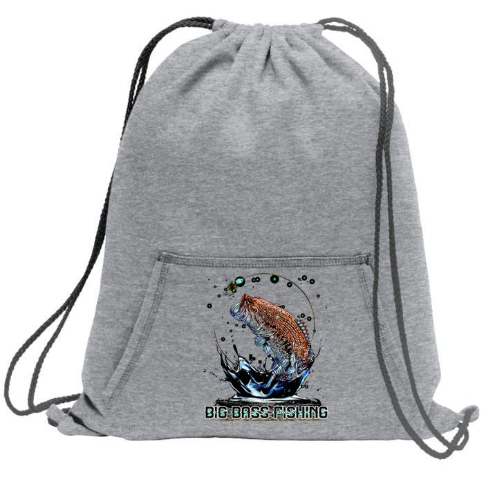 Big Bass Fishing Sweatshirt Cinch Pack Bag