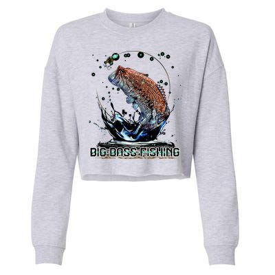 Big Bass Fishing Cropped Pullover Crew