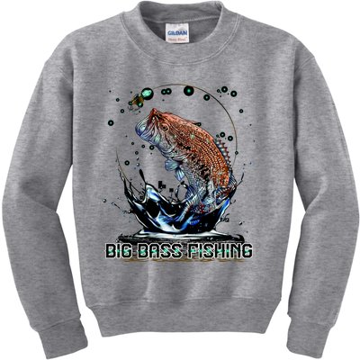 Big Bass Fishing Kids Sweatshirt