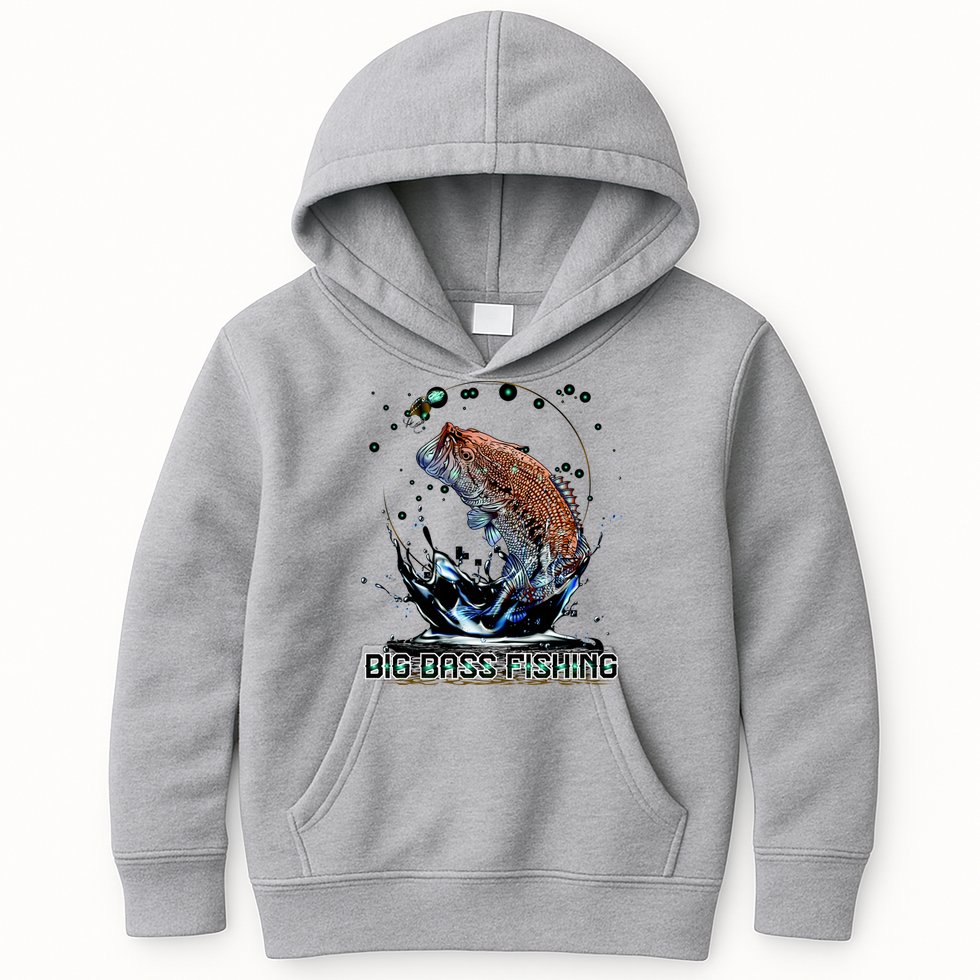 Big Bass Fishing Kids Hoodie