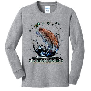 Big Bass Fishing Kids Long Sleeve Shirt