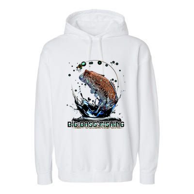 Big Bass Fishing Garment-Dyed Fleece Hoodie