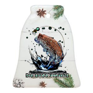 Big Bass Fishing Ceramic Bell Ornament