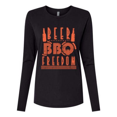 Beer Bbq Freedom Gift Womens Cotton Relaxed Long Sleeve T-Shirt