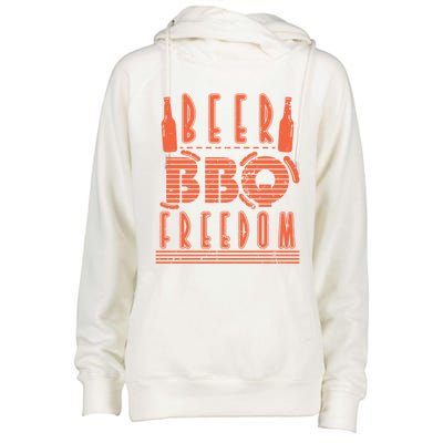 Beer Bbq Freedom Gift Womens Funnel Neck Pullover Hood