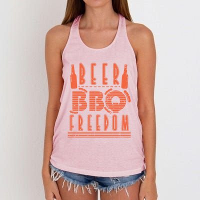 Beer Bbq Freedom Gift Women's Knotted Racerback Tank