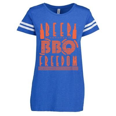 Beer Bbq Freedom Gift Enza Ladies Jersey Football T-Shirt