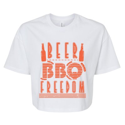 Beer Bbq Freedom Gift Bella+Canvas Jersey Crop Tee