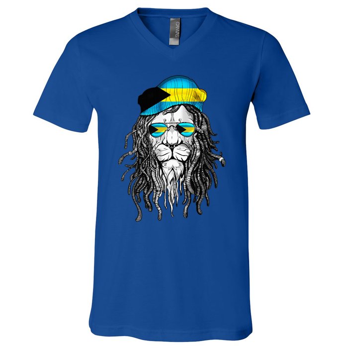 Bahamas Bahamer Flag Lion Bahamas V-Neck T-Shirt