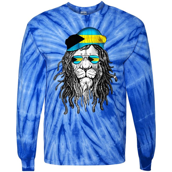 Bahamas Bahamer Flag Lion Bahamas Tie-Dye Long Sleeve Shirt