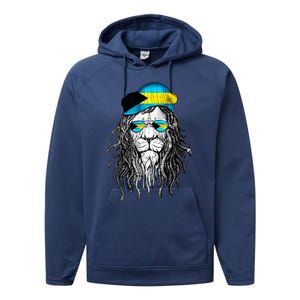 Bahamas Bahamer Flag Lion Bahamas Performance Fleece Hoodie