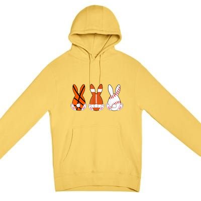 Basketball Baseball Football Sports Easter Bunny Rabbits Premium Pullover Hoodie