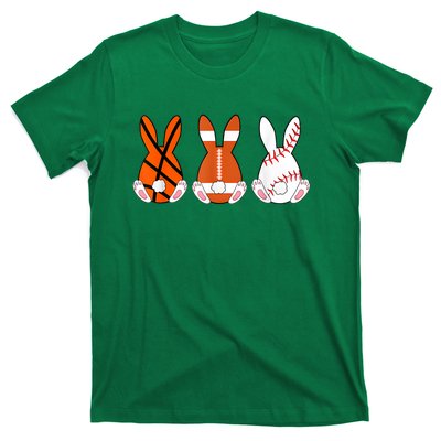 Basketball Baseball Football Sports Easter Bunny Rabbits T-Shirt