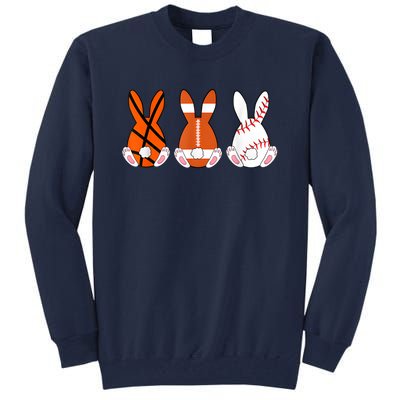 Basketball Baseball Football Sports Easter Bunny Rabbits Tall Sweatshirt