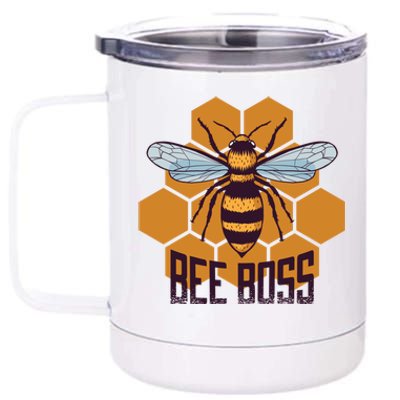 Bee Boss For Beekeepers Who Grow Bees Gift 12 oz Stainless Steel Tumbler Cup