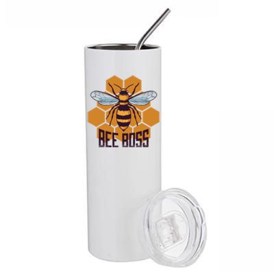 Bee Boss For Beekeepers Who Grow Bees Gift Stainless Steel Tumbler