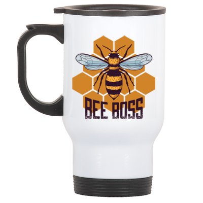 Bee Boss For Beekeepers Who Grow Bees Gift Stainless Steel Travel Mug