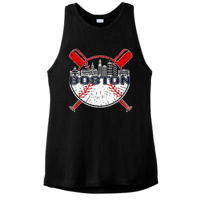 Boston Baseball For And Women Ladies PosiCharge Tri-Blend Wicking Tank