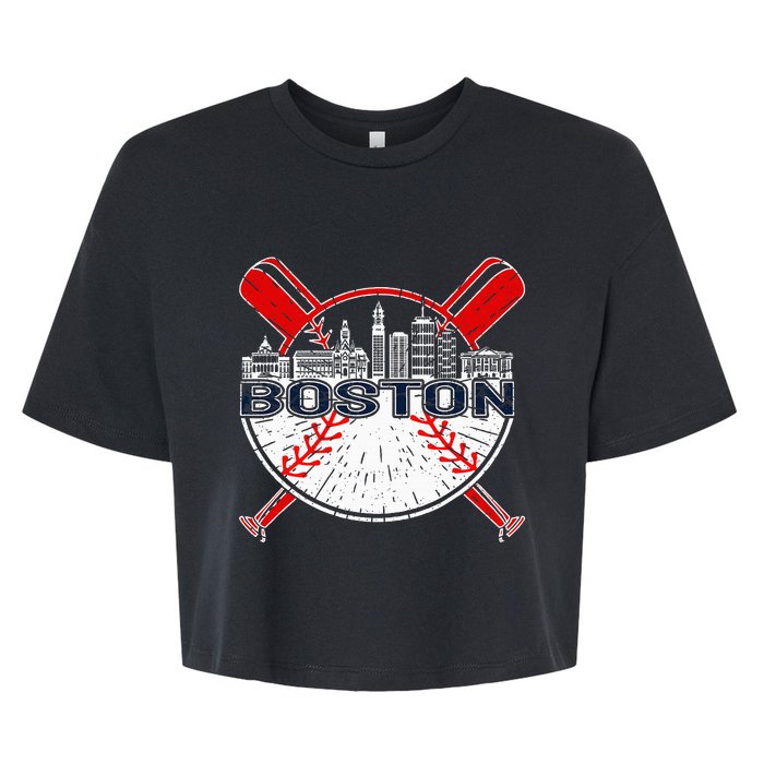 Boston Baseball For And Women Bella+Canvas Jersey Crop Tee