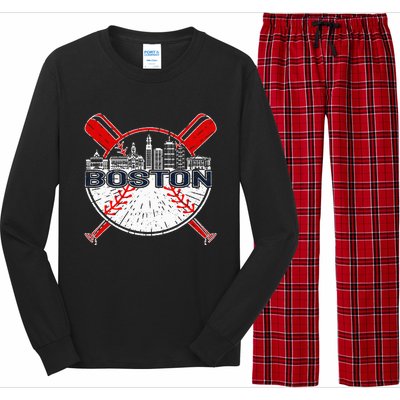 Boston Baseball For And Women Long Sleeve Pajama Set