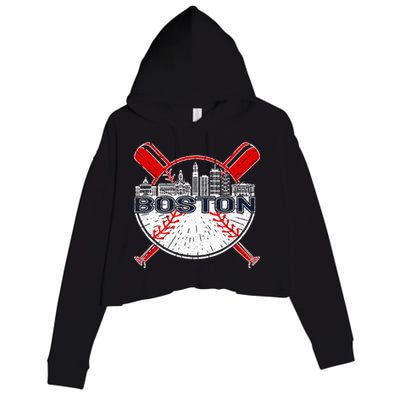 Boston Baseball For And Women Crop Fleece Hoodie