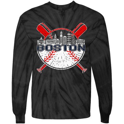 Boston Baseball For And Women Tie-Dye Long Sleeve Shirt