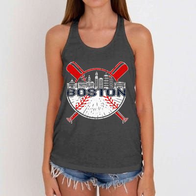 Boston Baseball For And Women Women's Knotted Racerback Tank